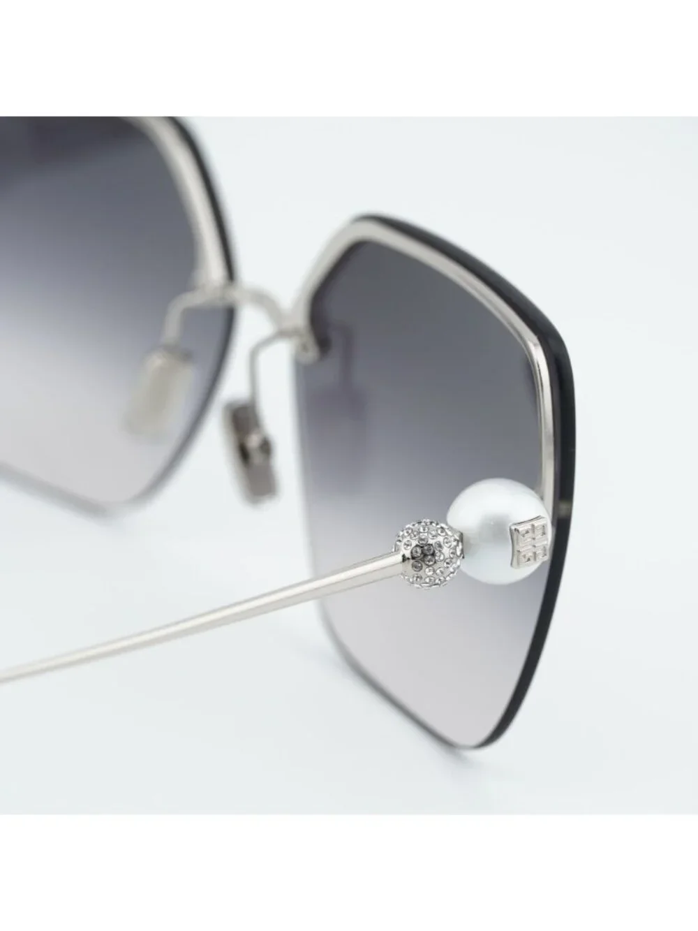 Givenchy GV40110U 16B Sunglasses Silver Butterfly Frame, Grey Lenses